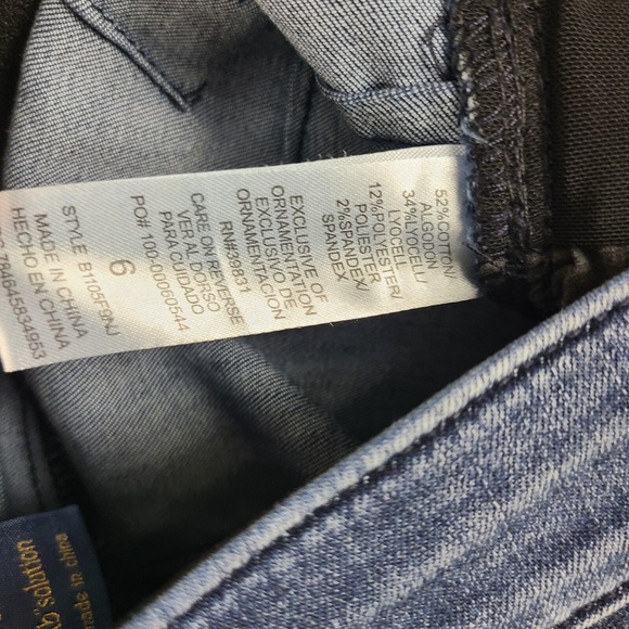 Democracy Jeans Womens 6 Blue Ab Solution Skinny Jegging Distress Dark Wash - Picture 8 of 12